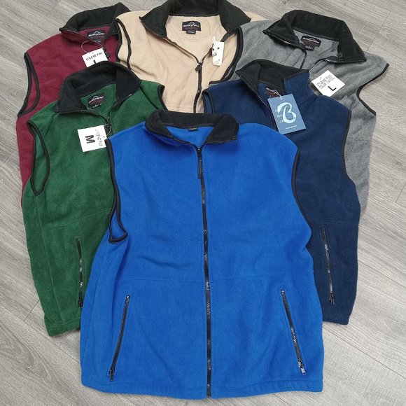 30pc - Full Zip polyester vest , Mixed colors and sizes